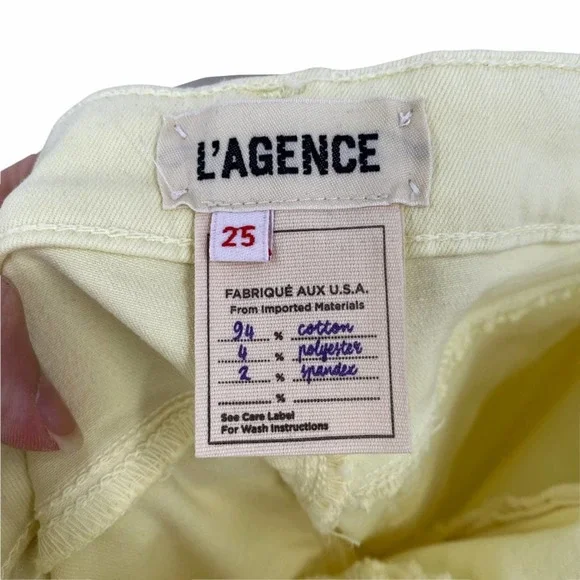 L'Agence Marguerite High Rise Skinny Jeans Yellow